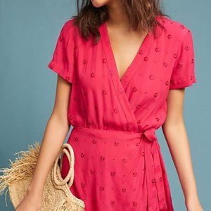 Anthropologie pink romper size MP